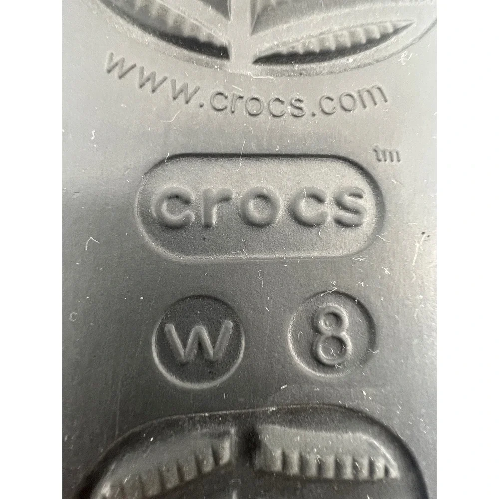 Crocs Classic Sandal Womens 8 Black Two Strap Slide Slip On Comfort